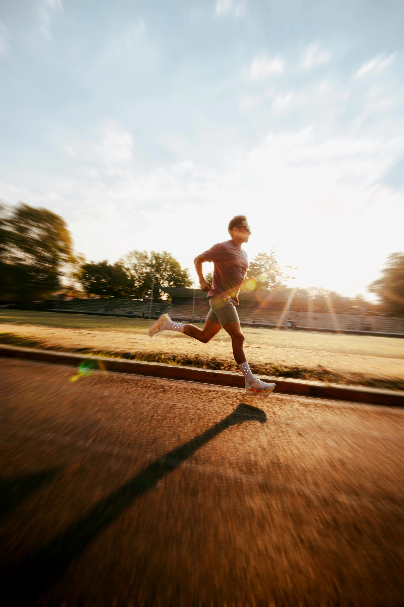 A peaceful evening run in golden light